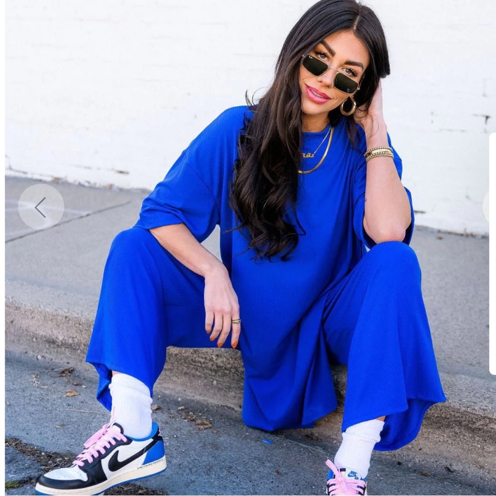 Dressed in LALA Royal Blue Wide Leg Jumpsuit